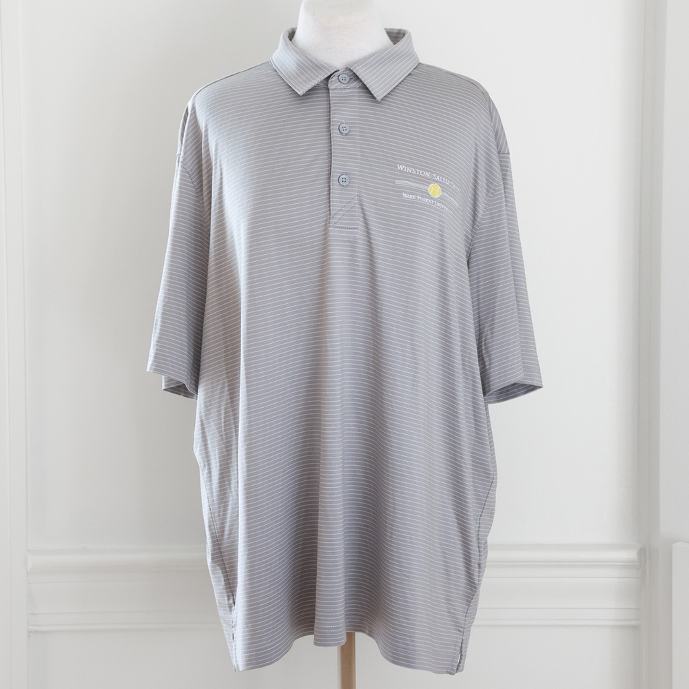 Cutter & Buck Winston-Salem Open Tennis Wake Forest Polo Shirt Gray Size XL